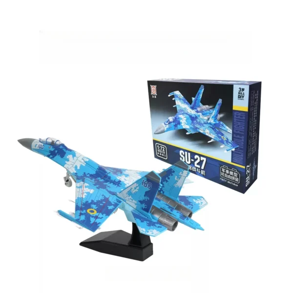 1:72 Ukrainian SU-27 Aircraft Model Kit Assembly w/Stand , Gift for Kids