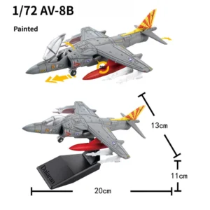 DIY 1/72 AV-8B Harrier II Aircraft Model Kit Assembly W/ Stand, Gift for Kids