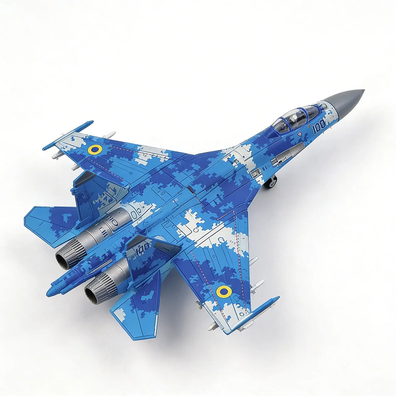 1:72 Ukrainian SU-27 Aircraft Model Kit Assembly w/Stand , Gift for Kids