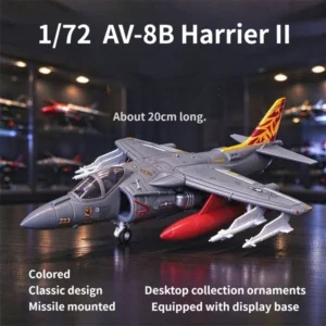 DIY 1/72 AV-8B Harrier II Aircraft Model Kit Assembly W/ Stand, Gift for Kids